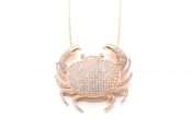 Rose gold-plated with zircon crab
