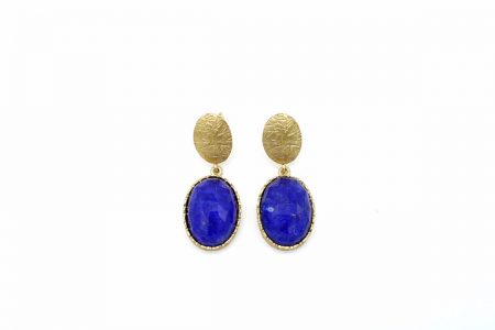 Gold plated silver with lapis lazuli and quartz