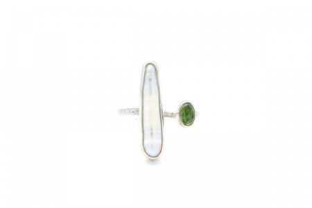 Silver with peridot and pearl