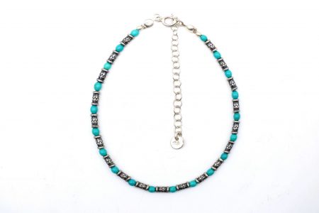 Oxidized silver with turquoise