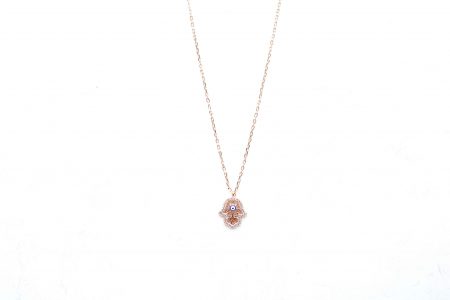 Rose gold plated silver with zircon