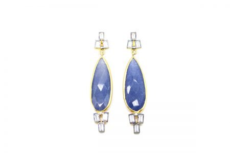 Gold plated silver with lapis lazuli and zircon