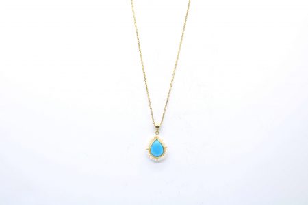 Gold plated silver with pearls and turquoise