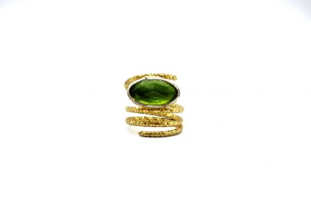 Gold-plated silver with peridot
